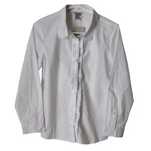 Bienzoe Girls Dress Shirt XL Button Down Long Sleeve Ruffle